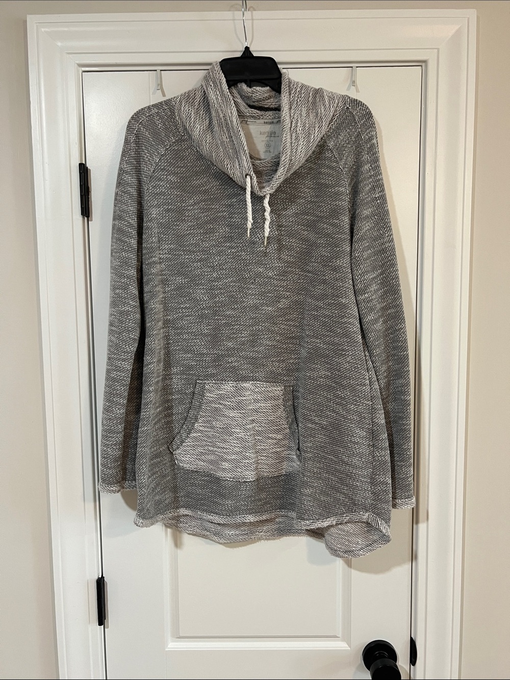 Kensie Gray Heathered Cowl Neck Pullover